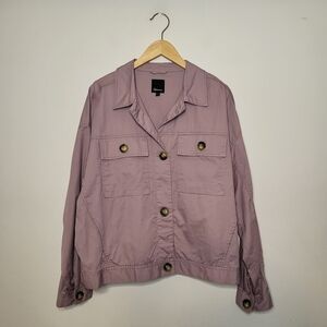 Reitmans Button Front Pocket Long Sleeve Casual Blazer Jacket Purple Size XL